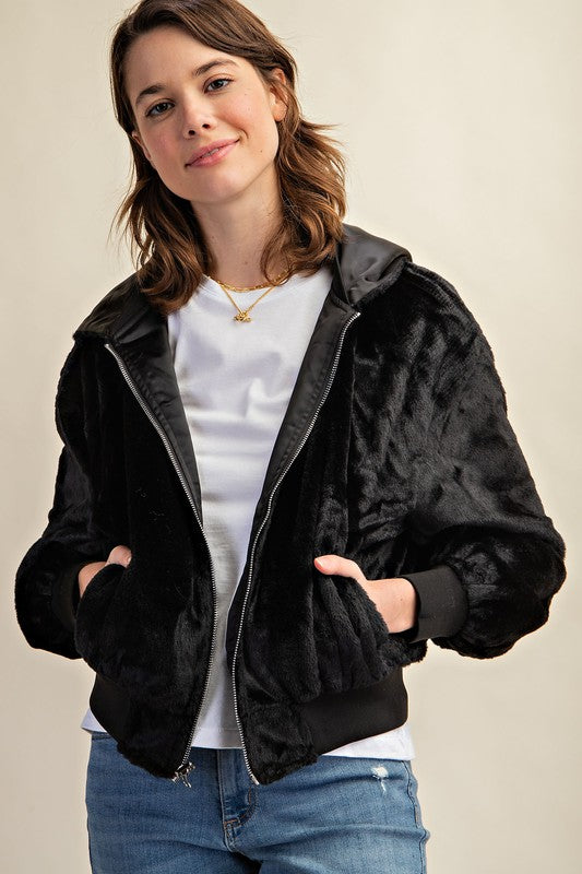 Braxton Reversible All Weather Fur Lined Bomber Jacket