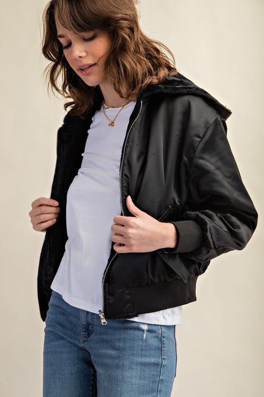 Braxton Reversible All Weather Fur Lined Bomber Jacket