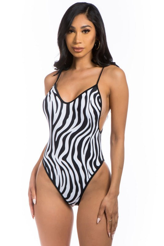 Zebras Are Wild One Piece Bathing Suit