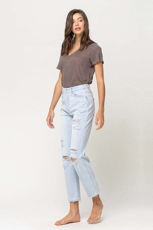 Vervet Super High Distressed Straight Jeans