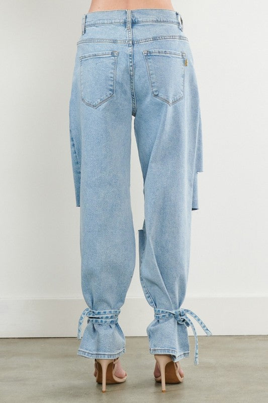 Vibrant M.I.U Distressed Slouchy Jeans