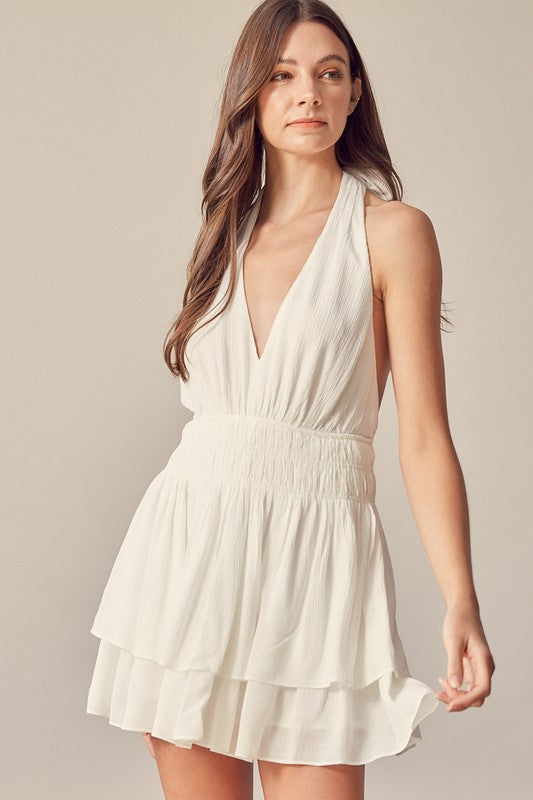 Thinking Out Loud Halter Neck Romper Dress