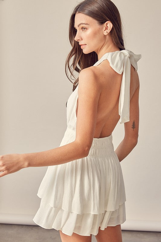 Thinking Out Loud Halter Neck Romper Dress