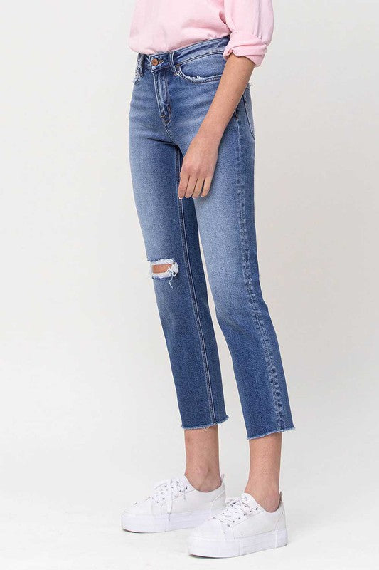 Vervet Mid-Rise Straight Crop Jeans