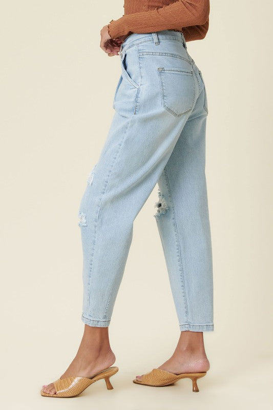 Vibrant M.I.U Distressed Slouchy Jeans