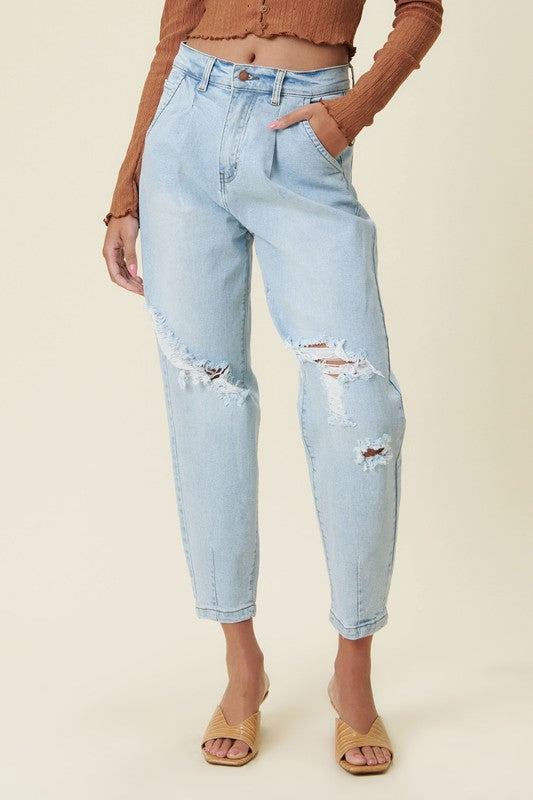 Vibrant M.I.U Distressed Slouchy Jeans