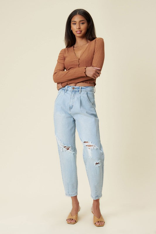 Vibrant M.I.U Distressed Slouchy Jeans