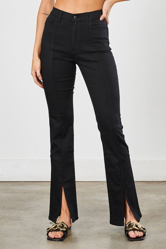 Vibrant M.I.U Front Slit Slim Bootcut