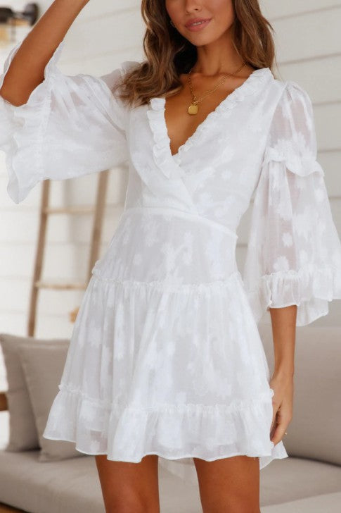 Mariah Chiffon Ruffle Mini Dress