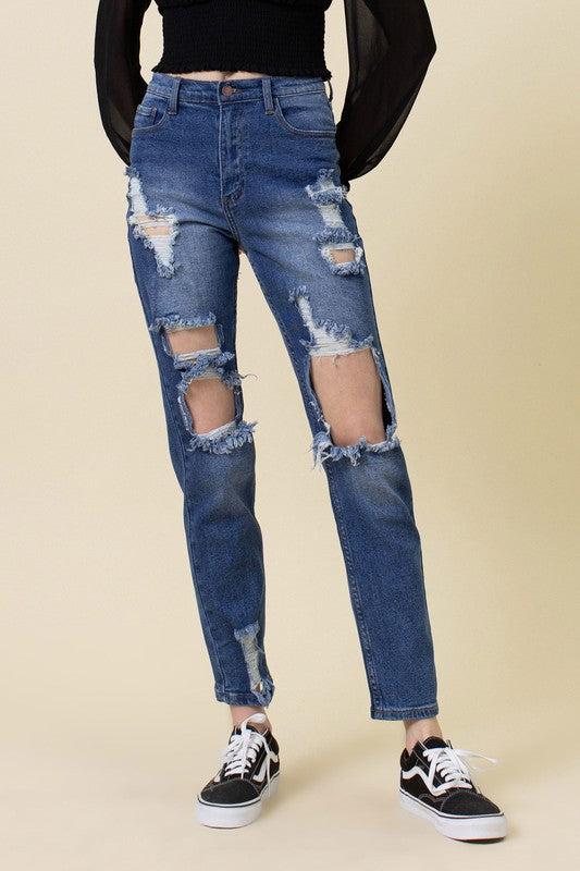 Vibrant M.I.U High Rise Distressed Judy Jean