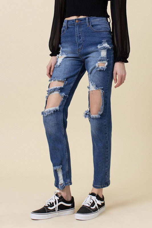 Vibrant M.I.U High Rise Distressed Judy Jean