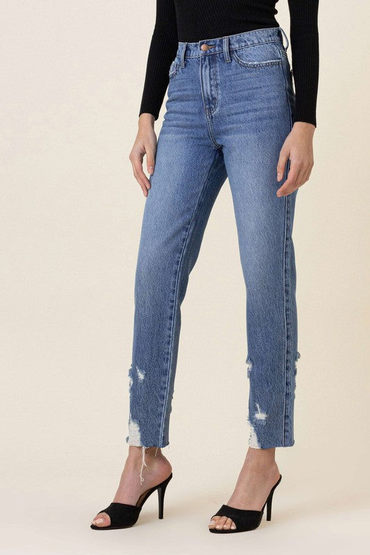 Vibrant High Waisted Straight Leg Jean