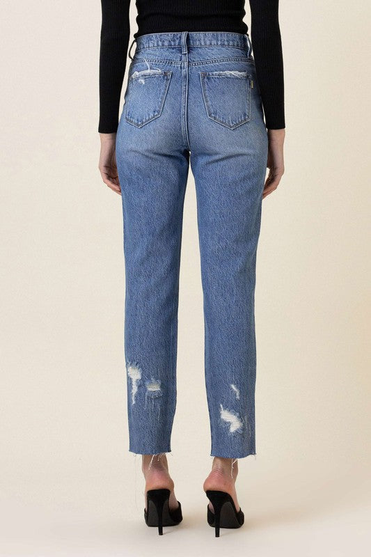 Vibrant High Waisted Straight Leg Jean