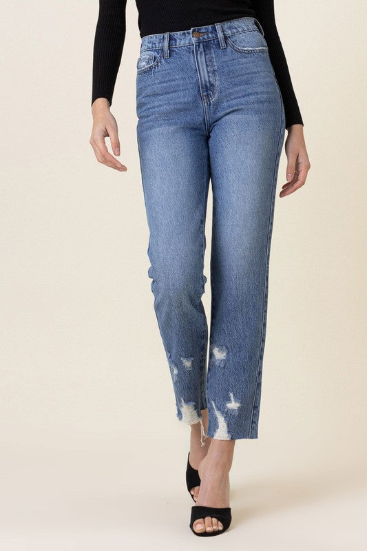 Vibrant High Waisted Straight Leg Jean