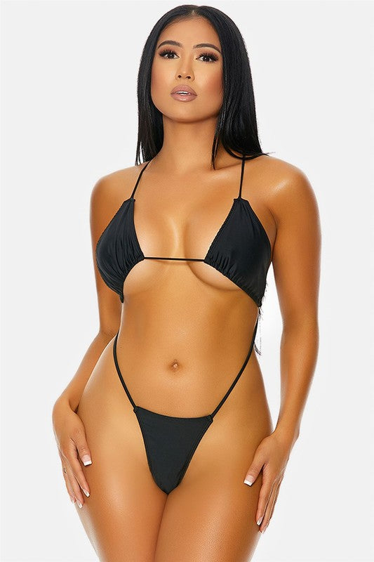 Confidence Triangle Criss Cross One Piece Swimsuit