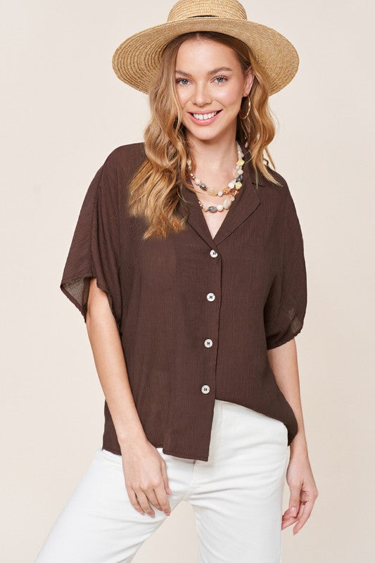 Zoey Button Front Top