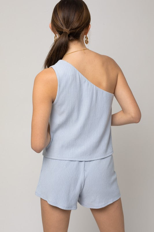 Gilli One Shoulder Layered Top Romper