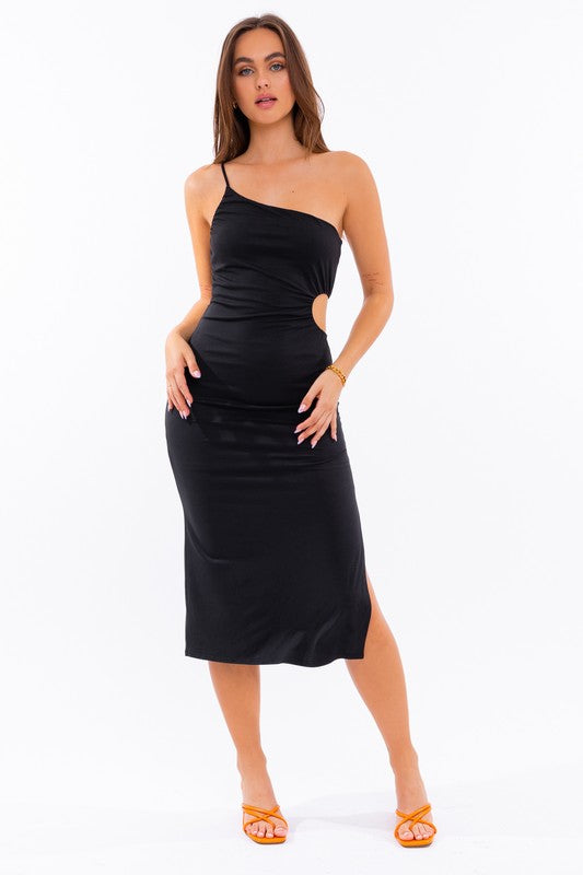 Just Because One Shoulder Midi Dress