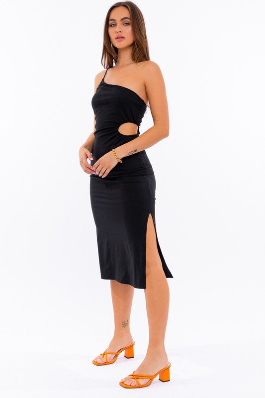 Just Because One Shoulder Midi Dress