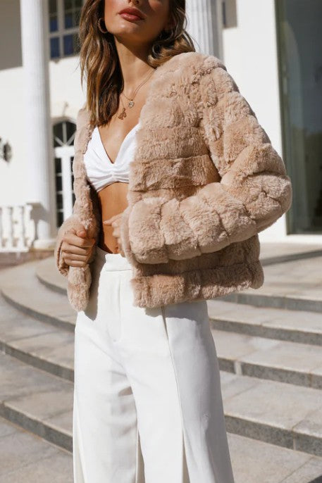 Elle Faux Fur Crop Jacket