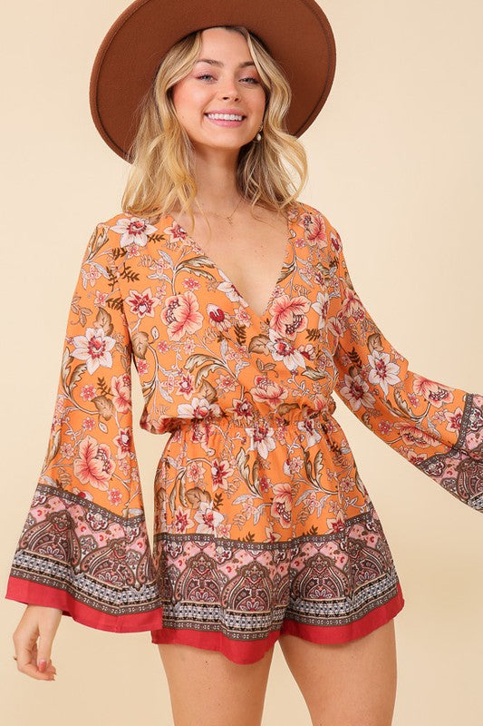 Boho Brunch Floral Romper