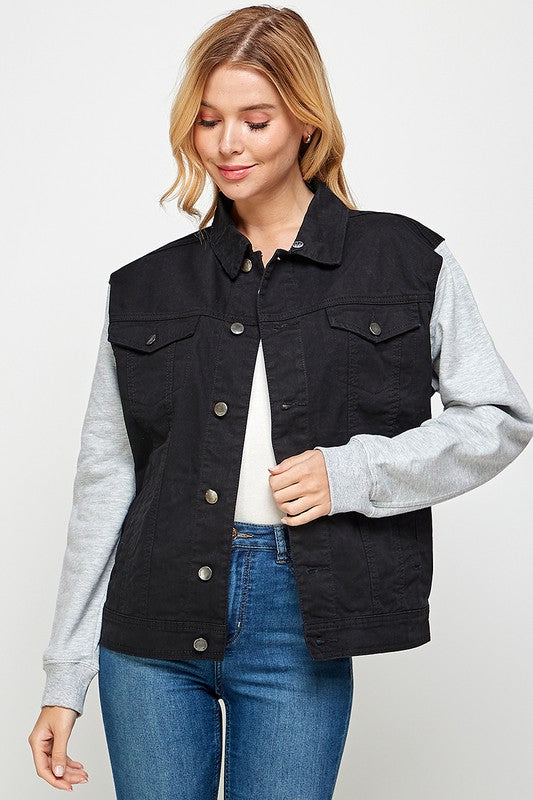 Yazzi Denim Jacket with Fleece Hoodie