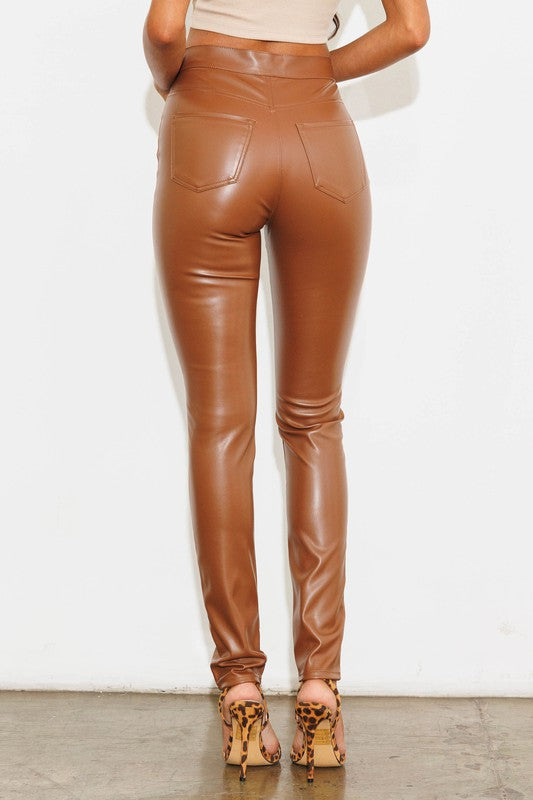 Vegan Burger Leather Skinny Pants