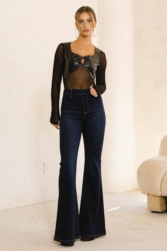 Vibrant M.I.U High Waisted Flare Jean