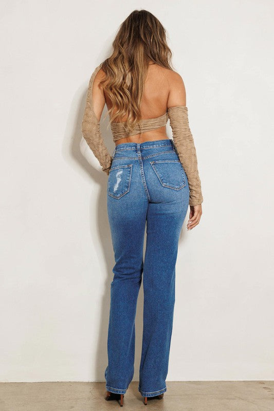 M.I.U High Rise Straight Jeans