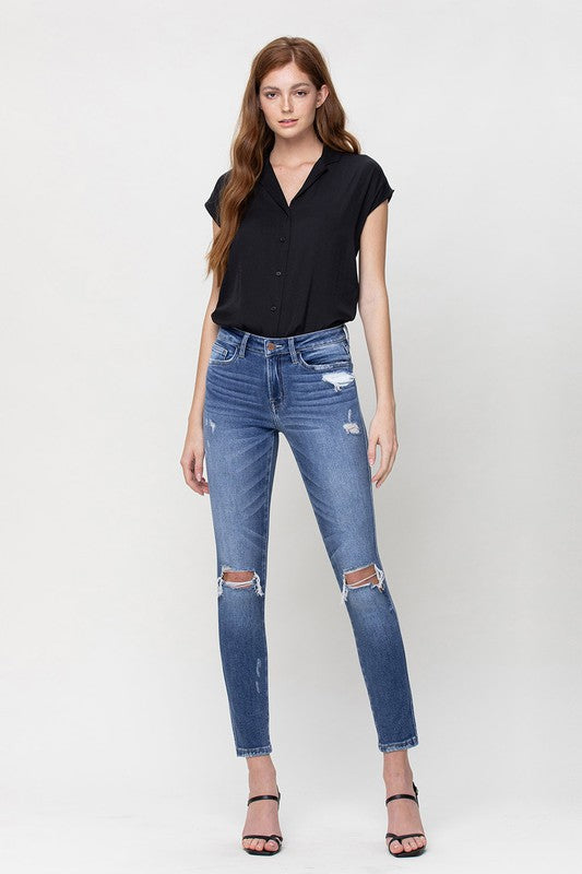 Flying Monkey Mid Rise Skinny Ankle Jeans