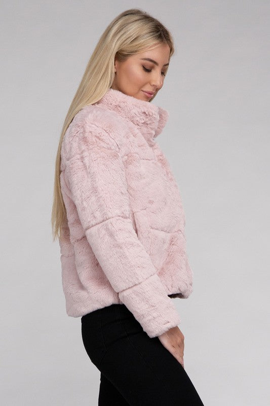 Autumn Fluffy Zip-Up Sweater Jacket