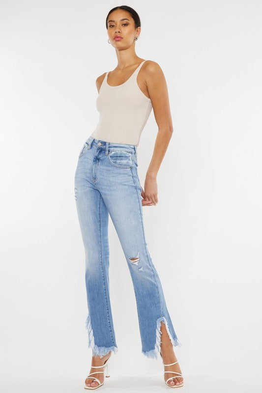 Kan Can Rayn High Rise Distressed Boot Cut