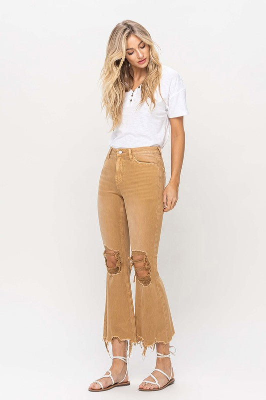 Vervet Vintage High Rise Distressed Flare Jeans