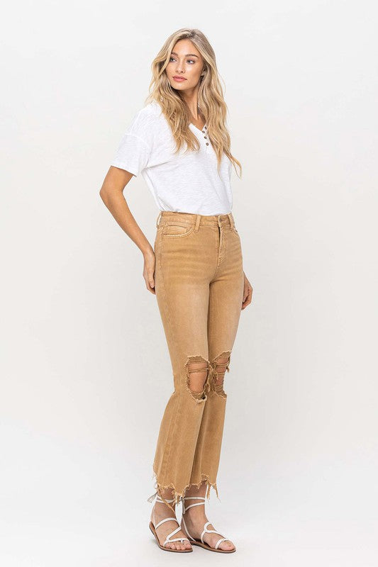 Vervet Vintage High Rise Distressed Flare Jeans