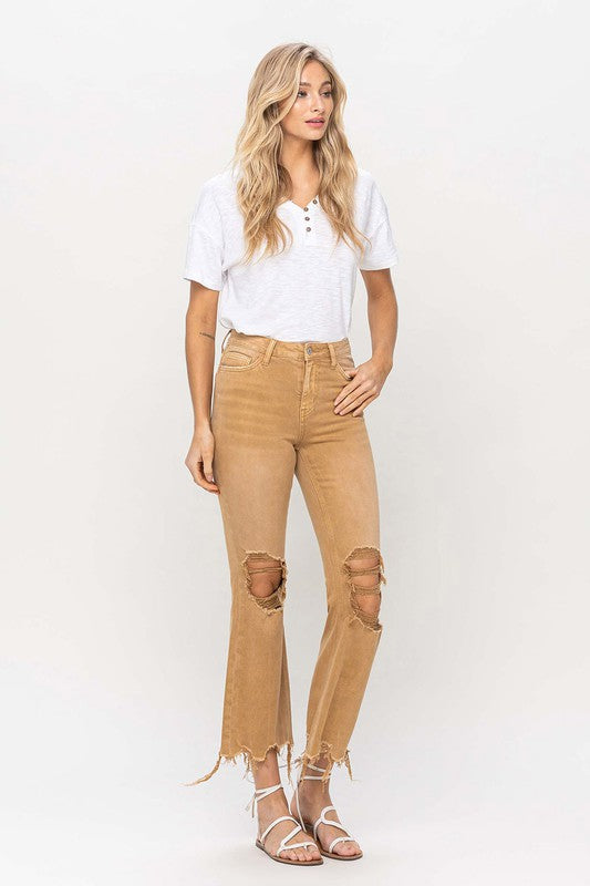 Vervet Vintage High Rise Distressed Flare Jeans