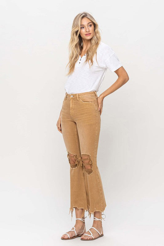 Vervet Vintage High Rise Distressed Flare Jeans