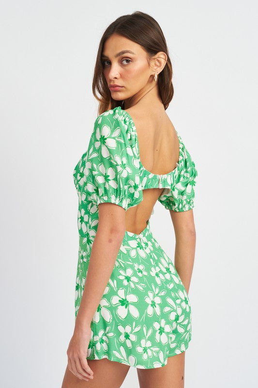 Daisy Field Open Back Romper