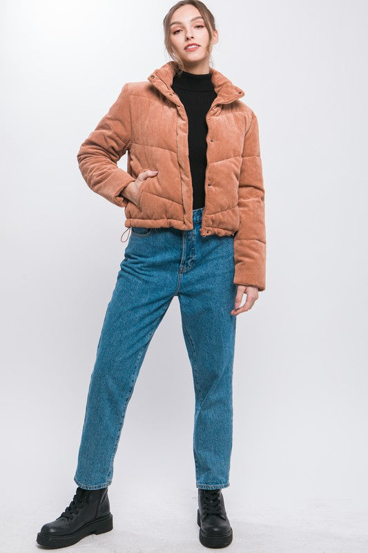 Fall Corduroy Puffer Jacket