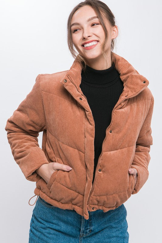 Fall Corduroy Puffer Jacket