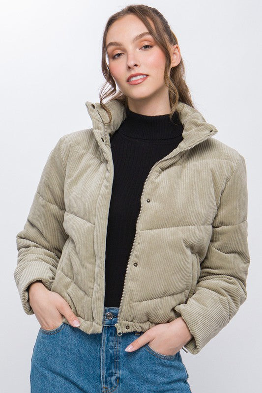 Fall Corduroy Puffer Jacket