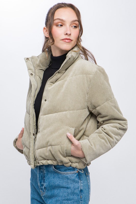 Fall Corduroy Puffer Jacket