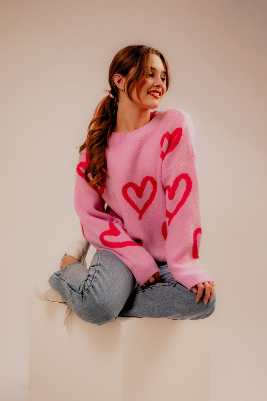 Steal My Heart Round Neck Sweater