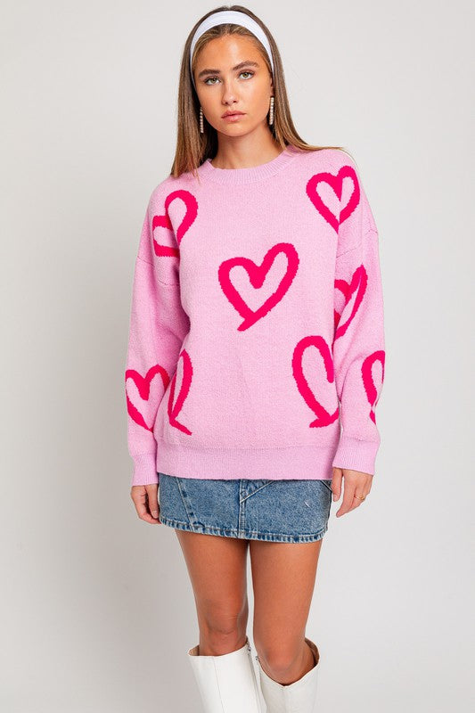 Steal My Heart Round Neck Sweater