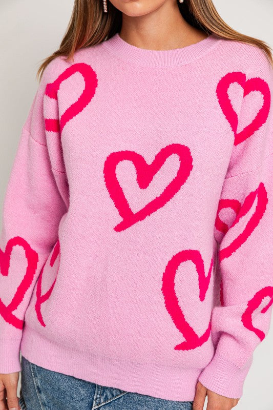 Steal My Heart Round Neck Sweater