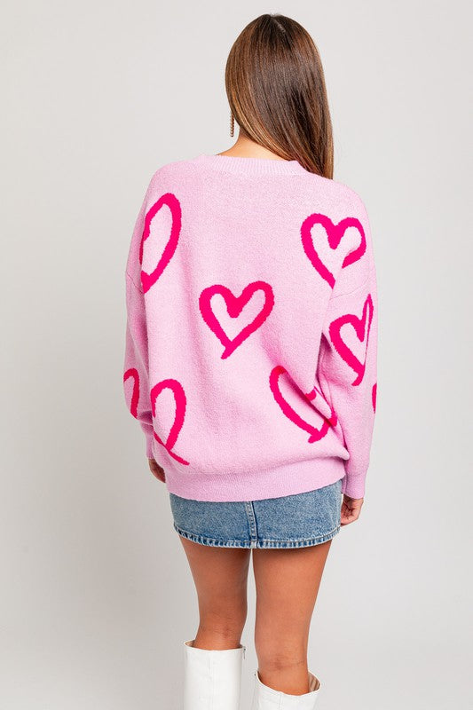 Steal My Heart Round Neck Sweater