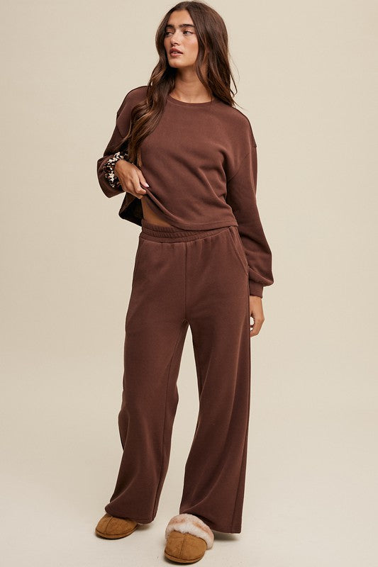 R&R Knit Sweat Top and Pants Athleisure Lounge Sets