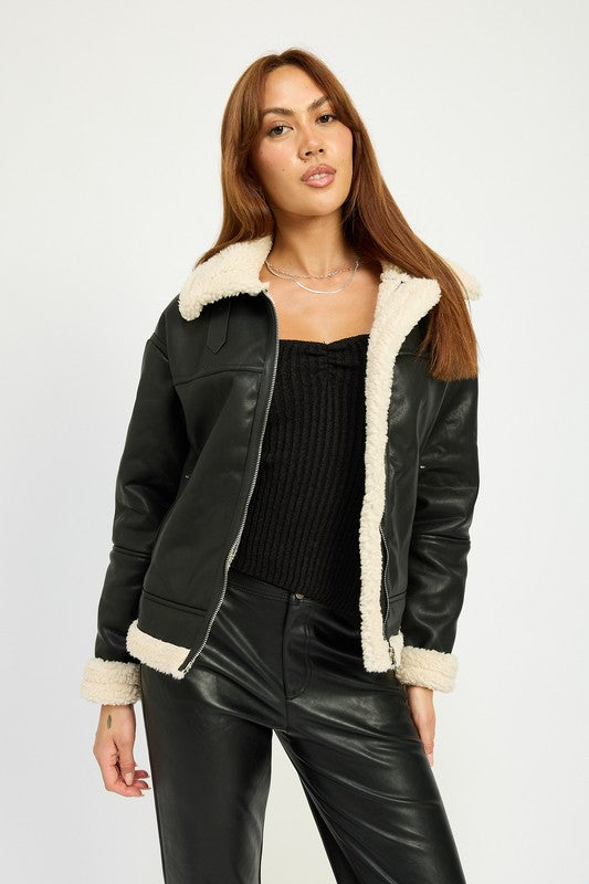 Sydney Shearling Moto Jacket