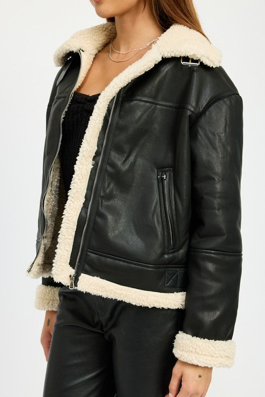 Sydney Shearling Moto Jacket