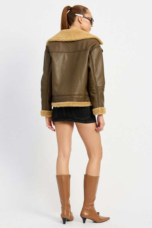 Sydney Shearling Moto Jacket