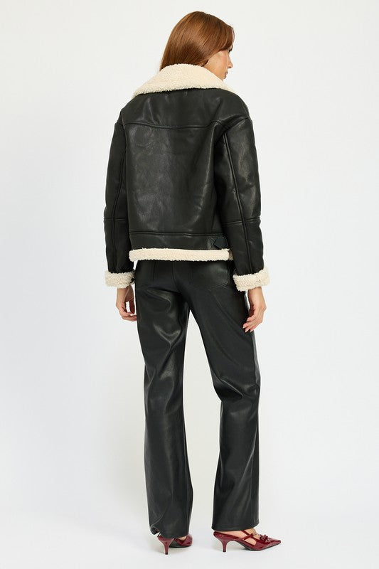 Sydney Shearling Moto Jacket